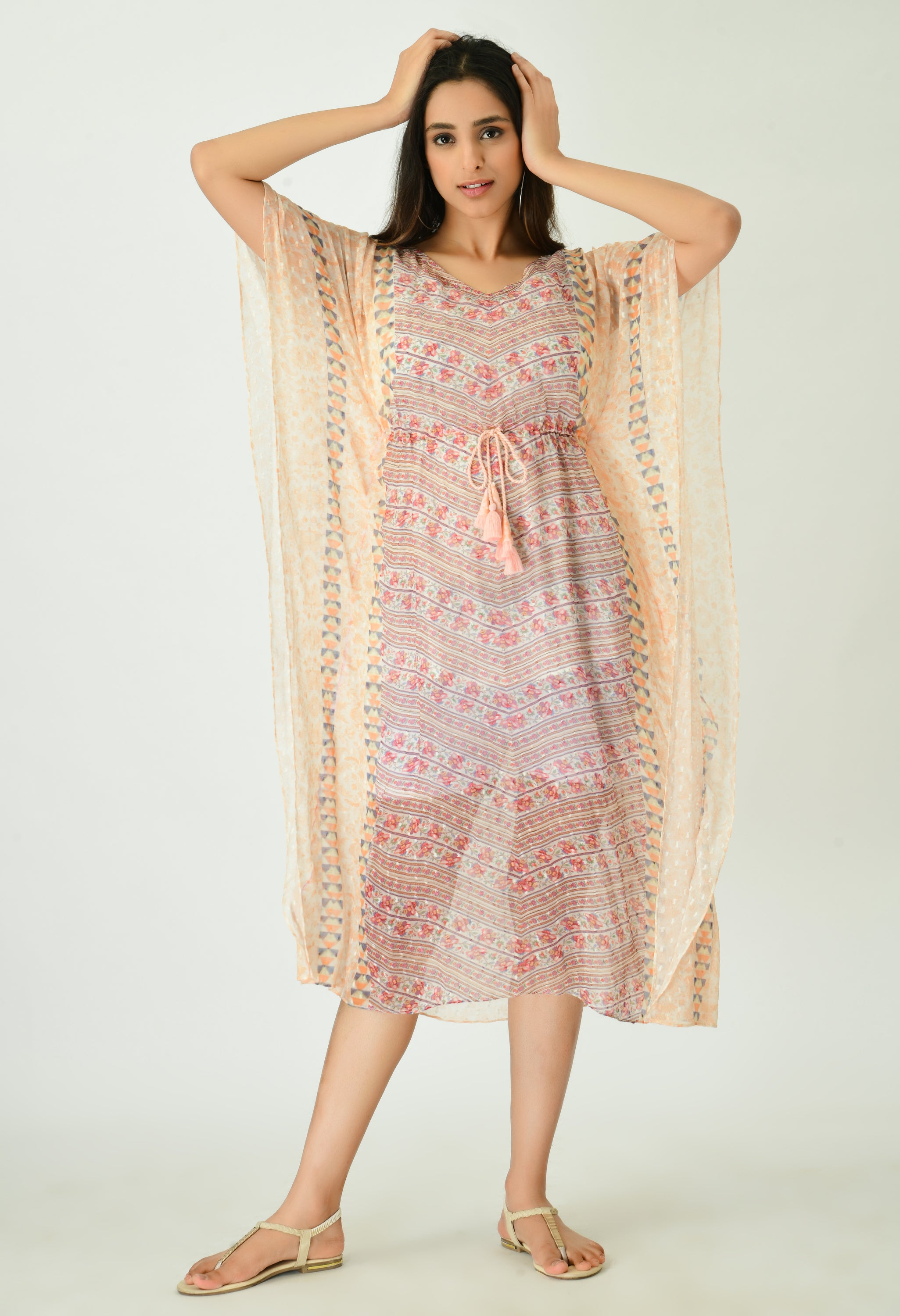 Gul Chiffon Kaftan | Chiffon Kaftan Dress for Women